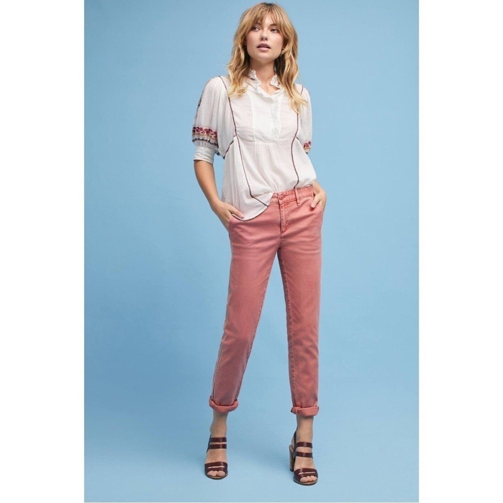 ANTHROPOLOGIE Slim Chino Casual Pants in Salmon Size 27